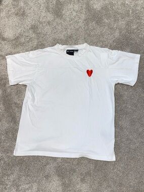 Adidas Ivy Park White Unisex T Shirt Red Heart Size M Beyoncé Capsule Collection